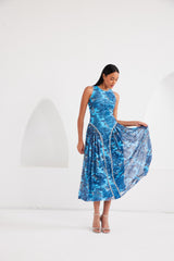 Midi Dress - Dream Safari- Aqua Blue