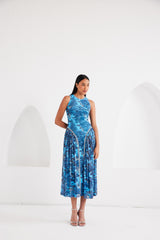 Midi Dress - Dream Safari- Aqua Blue
