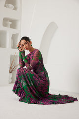 High-Low Dress – Dreamscape Safari- Green/Pink