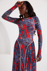 Maxi Dress - Dream Safari- Ruby Red
