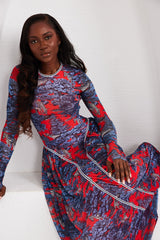 Maxi Dress - Dream Safari- Ruby Red