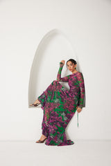 High-Low Dress – Dreamscape Safari- Green/Pink