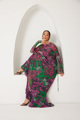 High-Low Dress – Dreamscape Safari- Green/Pink