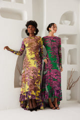 High-Low Dress – Dreamscape Safari- Yellow/Pink