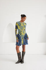 Mini Dress- Dream Safari - Yellow