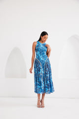 Midi Dress - Dream Safari- Aqua Blue