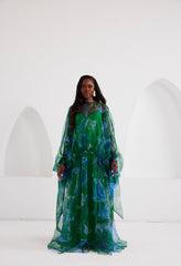 Maxi Kaftan Drop Waist - Lapis Escape Green