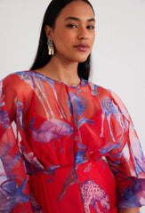 Maxi Kaftan Empire Waist - Lapis Escape Red