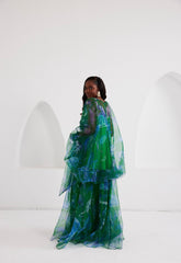 Maxi Kaftan Drop Waist - Lapis Escape Green