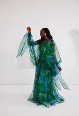 Maxi Kaftan Drop Waist - Lapis Escape Green