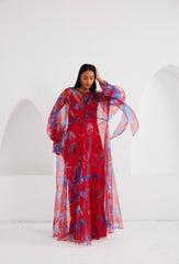 Maxi Kaftan Empire Waist - Lapis Escape Red