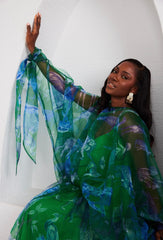Maxi Kaftan Drop Waist - Lapis Escape Green