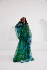 Maxi Kaftan Drop Waist - Lapis Escape Green