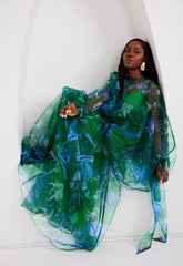 Maxi Kaftan Drop Waist - Lapis Escape Green