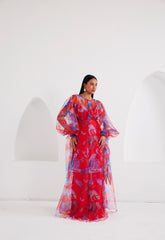 Maxi Kaftan Empire Waist - Lapis Escape Red