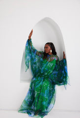 Maxi Kaftan Drop Waist - Lapis Escape Green