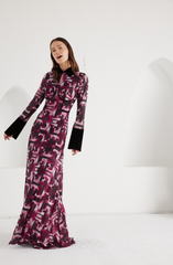 Maxi Dress- Signal Escape - Burgundy
