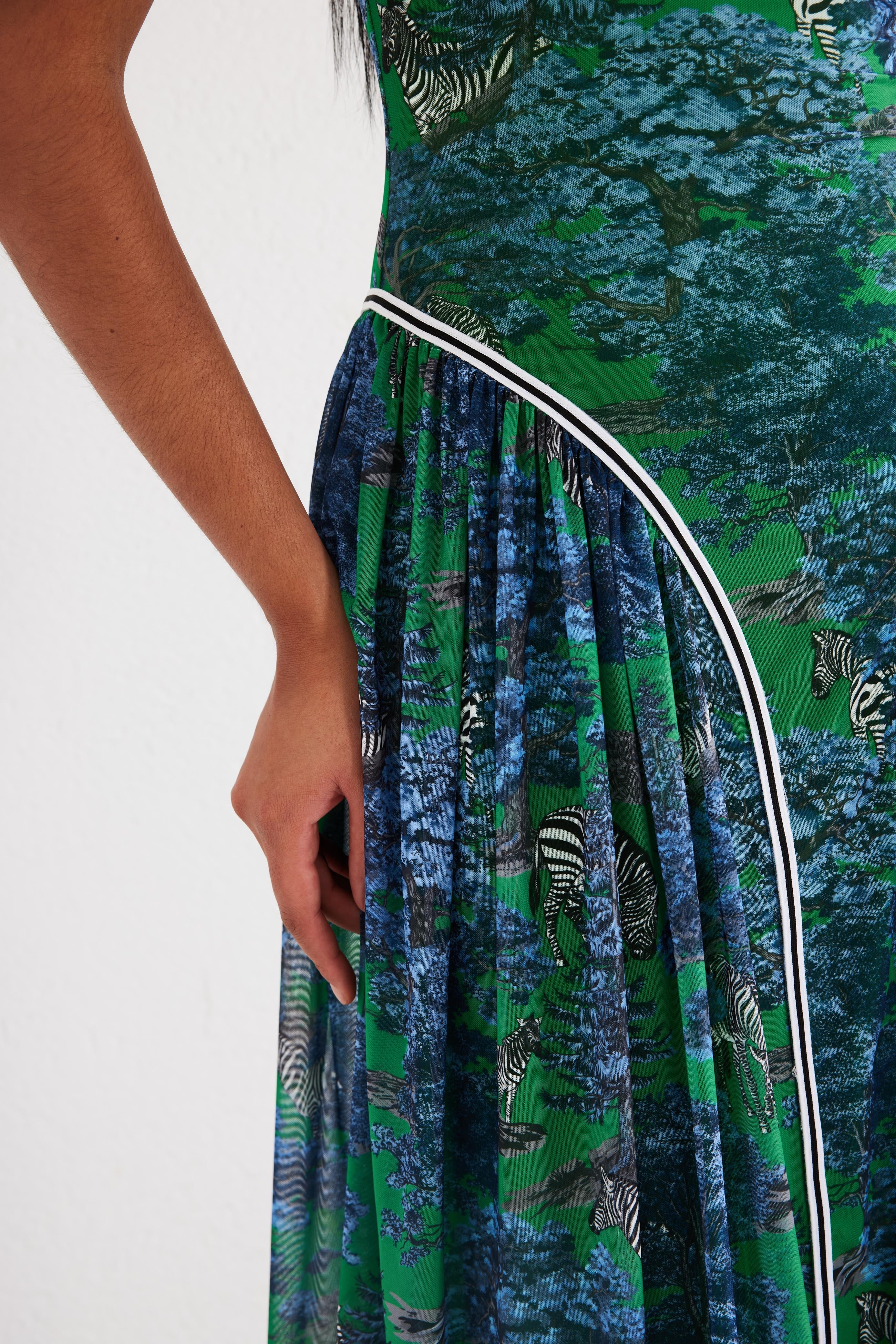 Midi Dress - Dream Safari- Green
