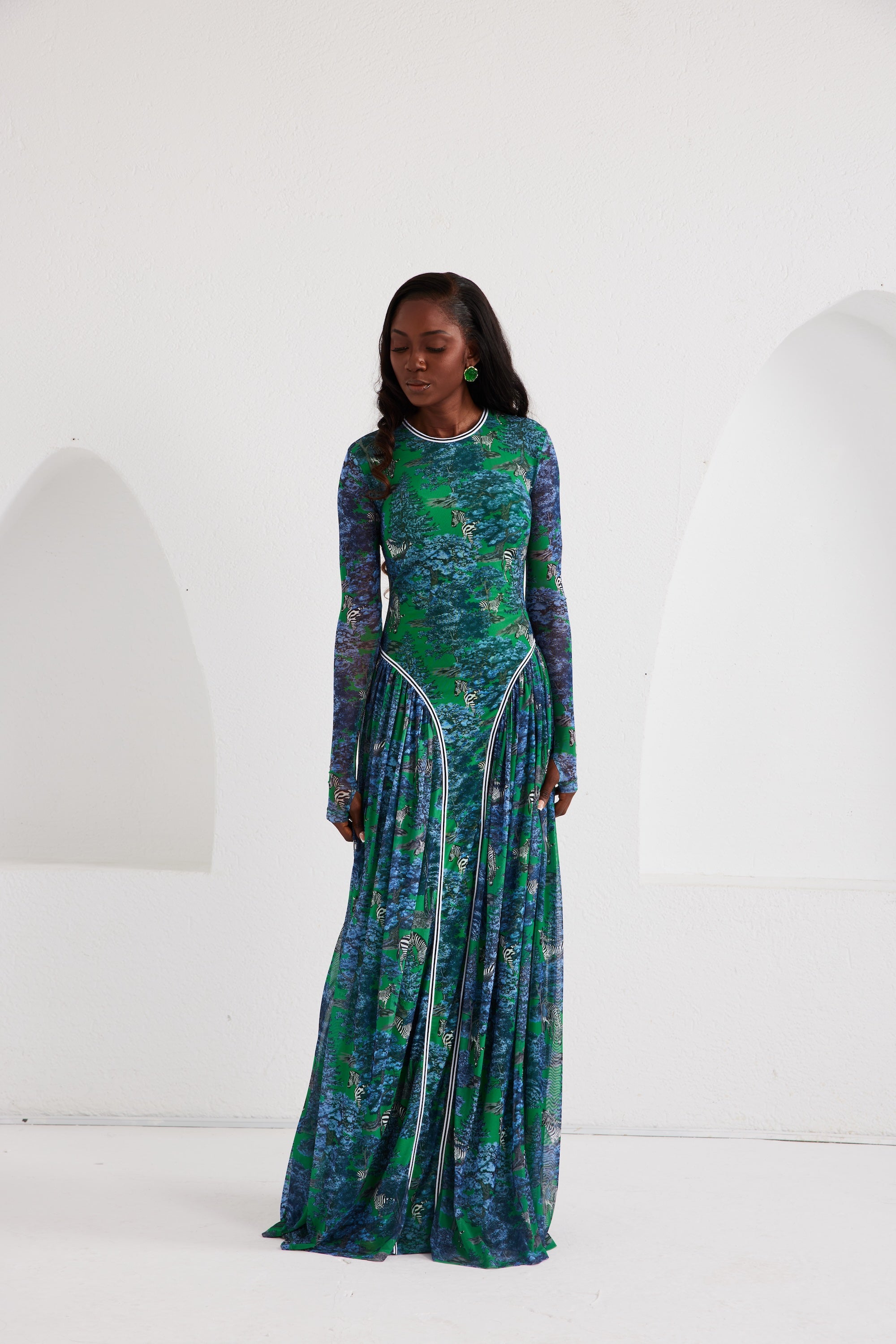 Maxi Dress - Dream Safari- Green