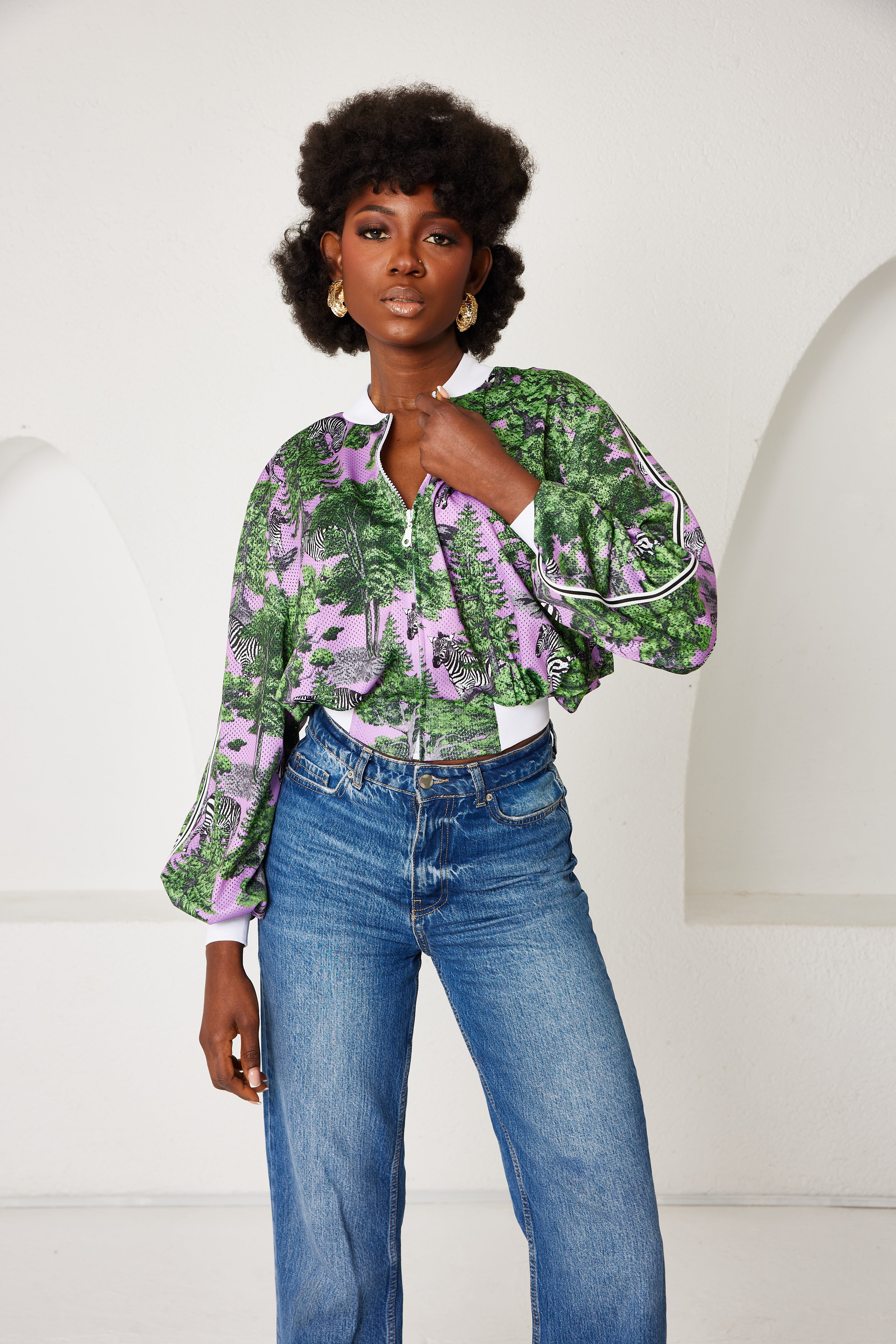 Bomber Jacket- Sportline Dream Safari- Lavender