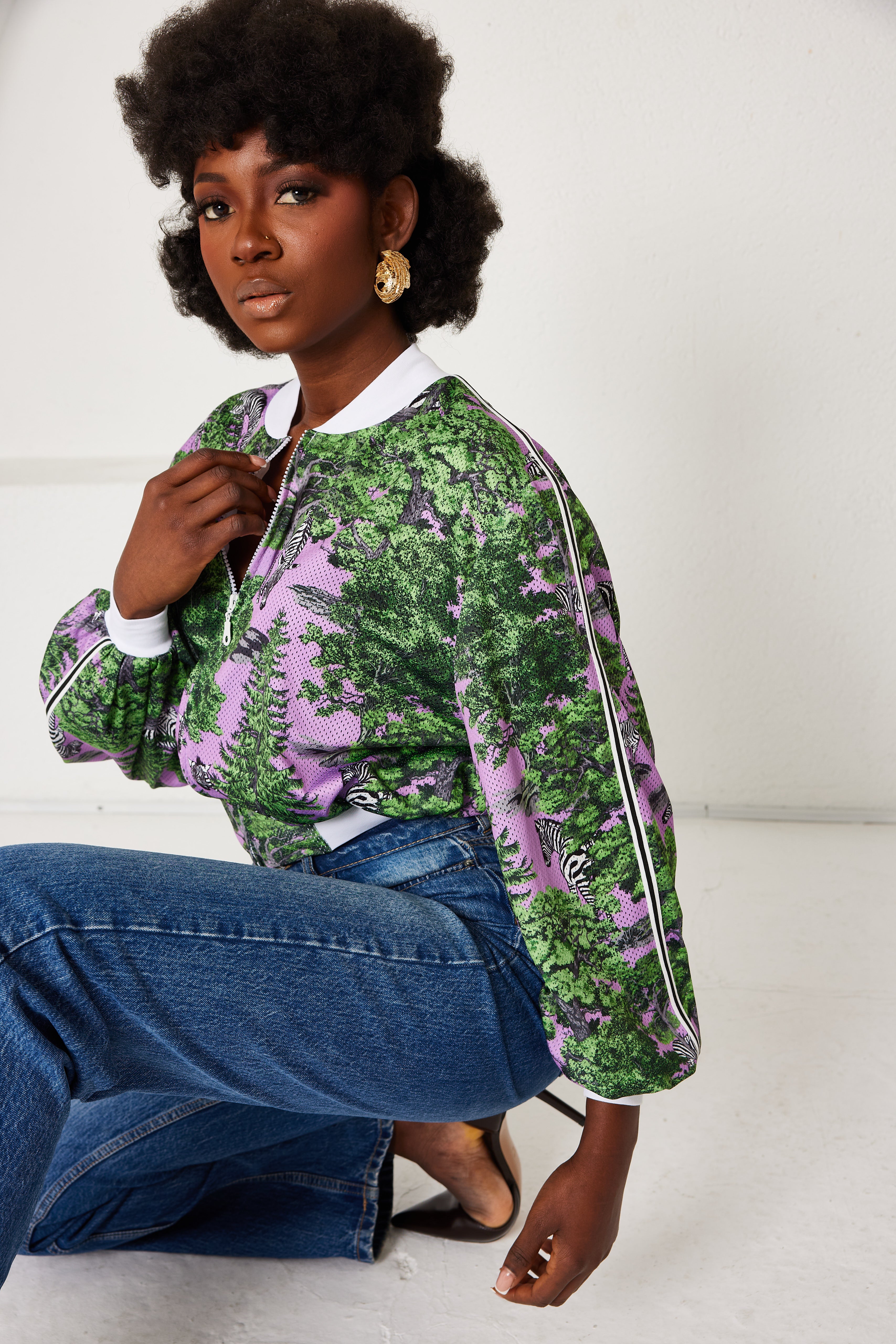 Bomber Jacket- Sportline Dream Safari- Lavender