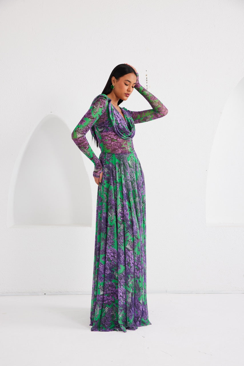 Two-Piece Skirt Set – Afterlight Safari- Green