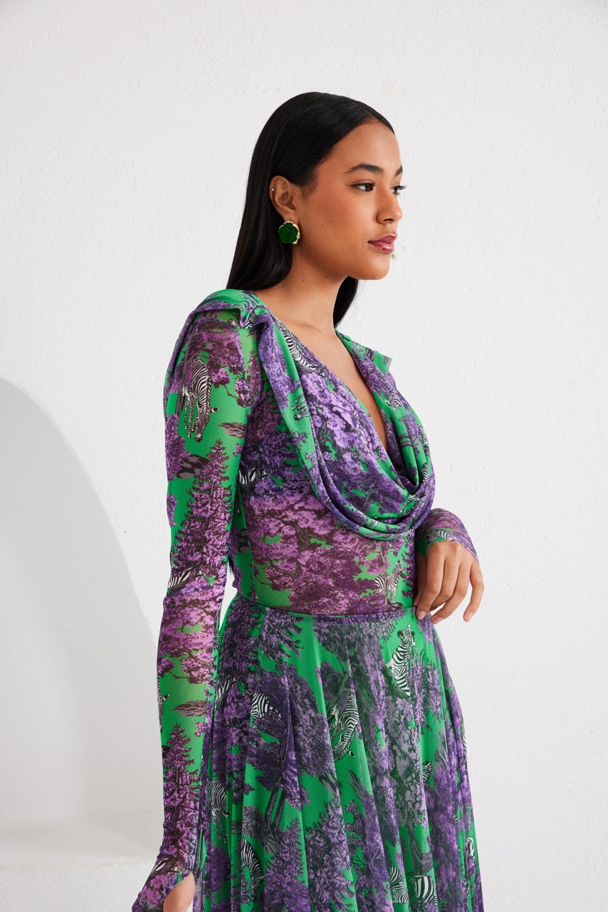 Two-Piece Skirt Set – Afterlight Safari- Green