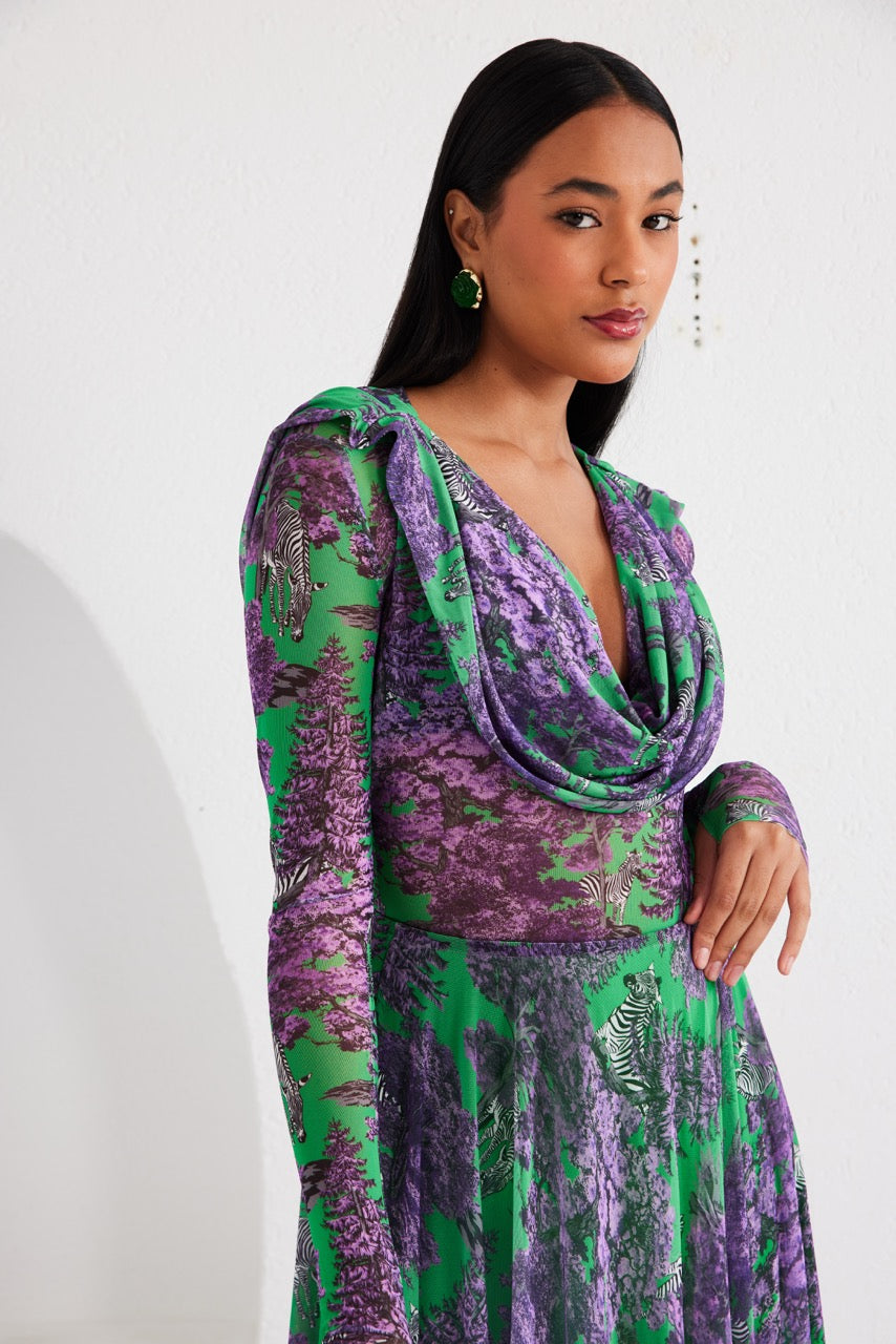 Two-Piece Skirt Set – Afterlight Safari- Green