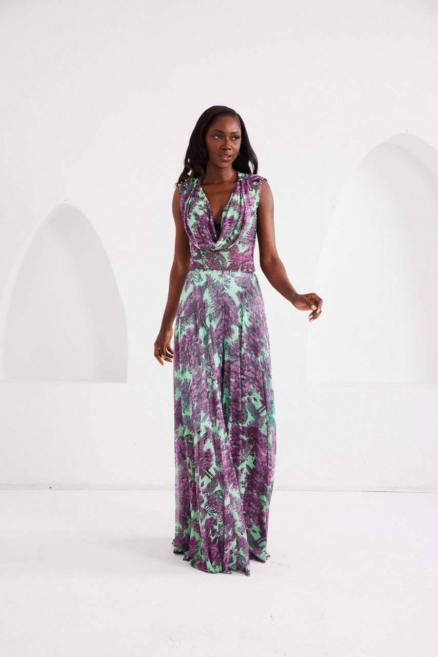 Two-Piece Palazzo Set – Afterlight Safari- Mint Green