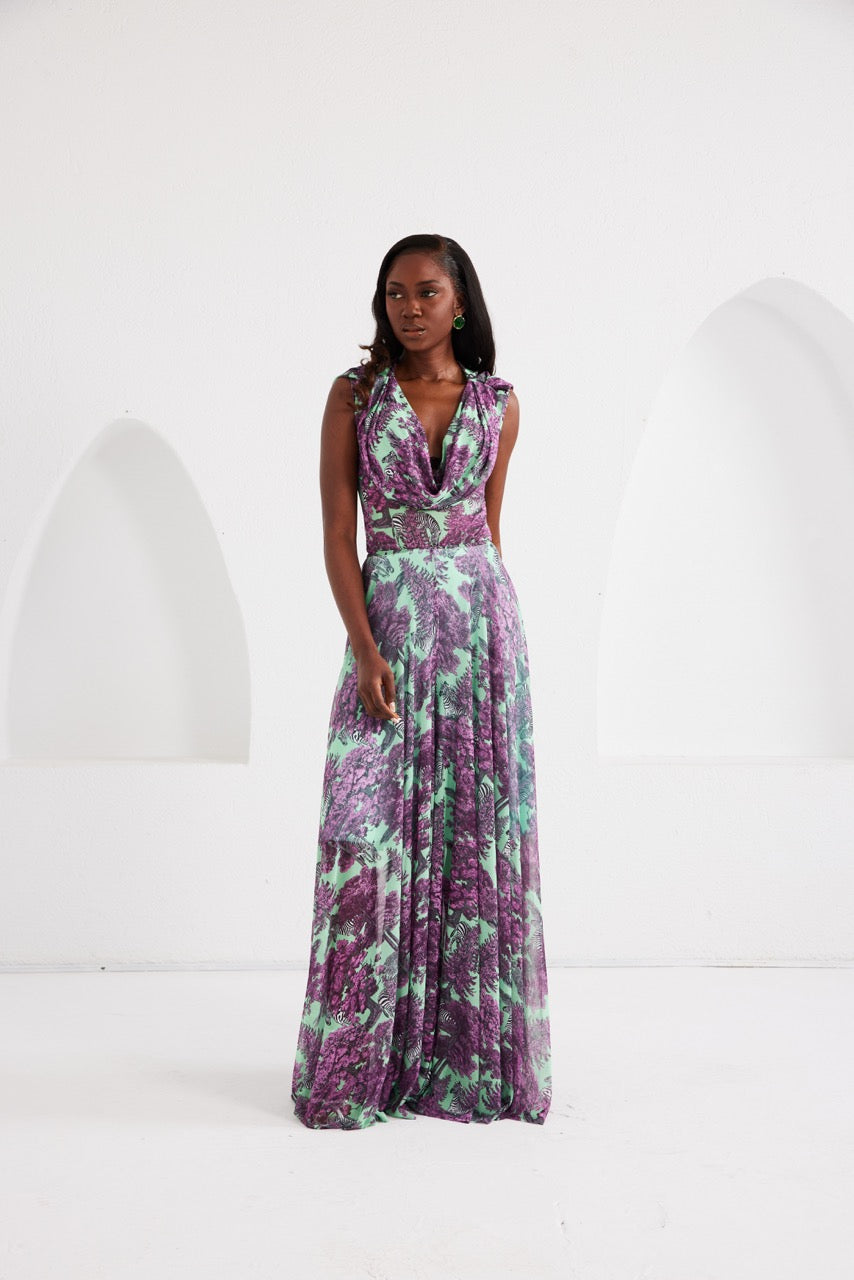 Two-Piece Palazzo Set – Afterlight Safari- Mint Green