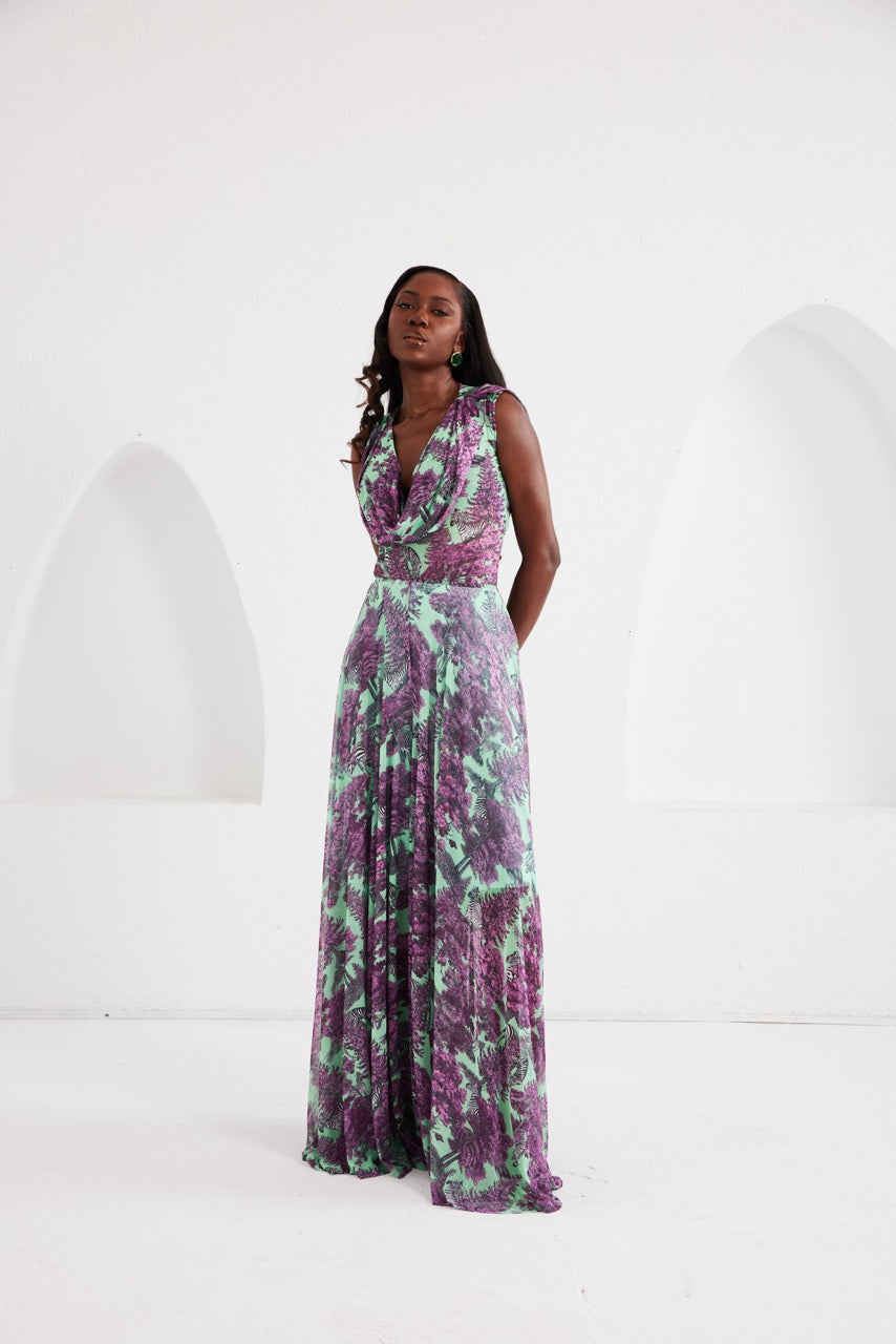 Two-Piece Palazzo Set – Afterlight Safari- Mint Green