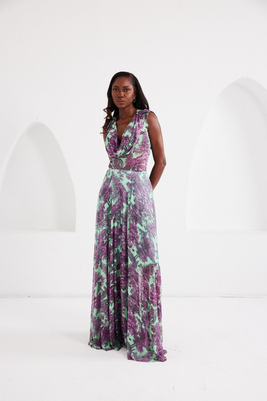 Two-Piece Palazzo Set – Afterlight Safari- Mint Green