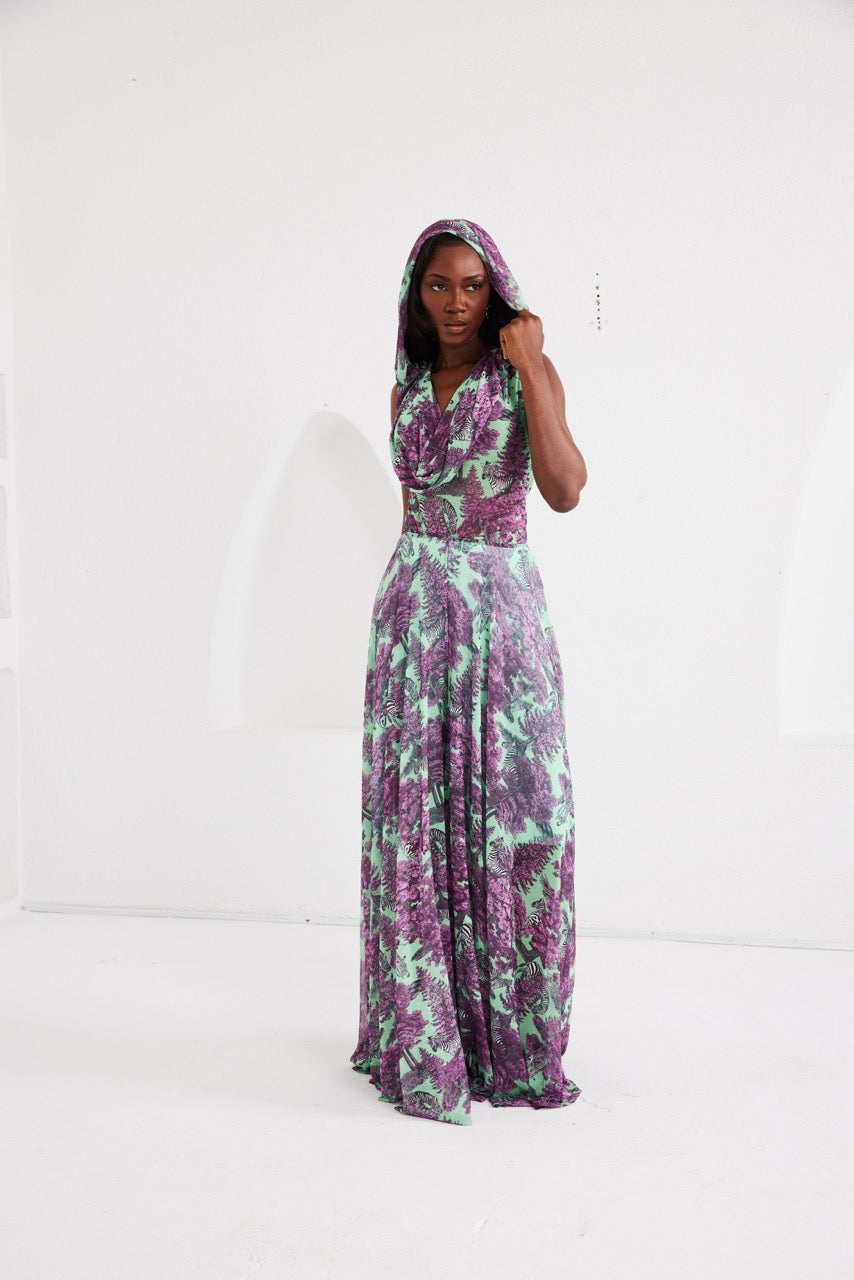 Two-Piece Palazzo Set – Afterlight Safari- Mint Green