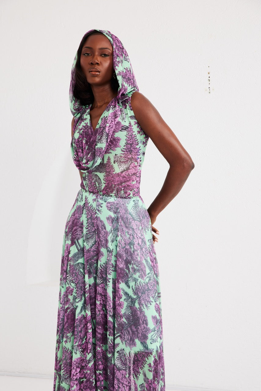 Two-Piece Palazzo Set – Afterlight Safari- Mint Green