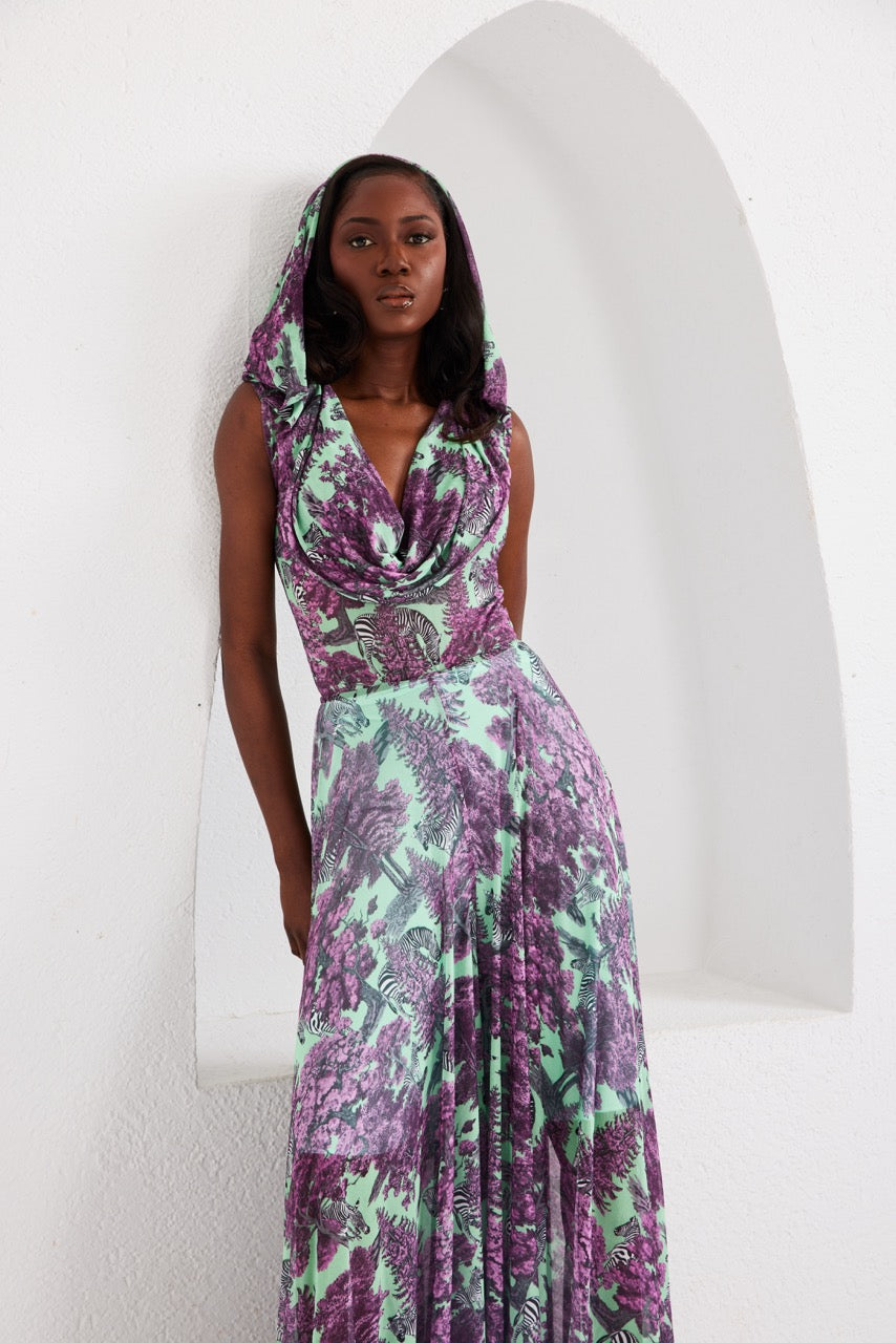 Two-Piece Palazzo Set – Afterlight Safari- Mint Green