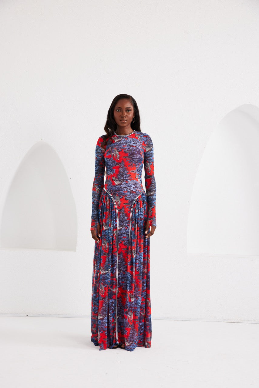 Maxi Dress - Dream Safari- Ruby Red