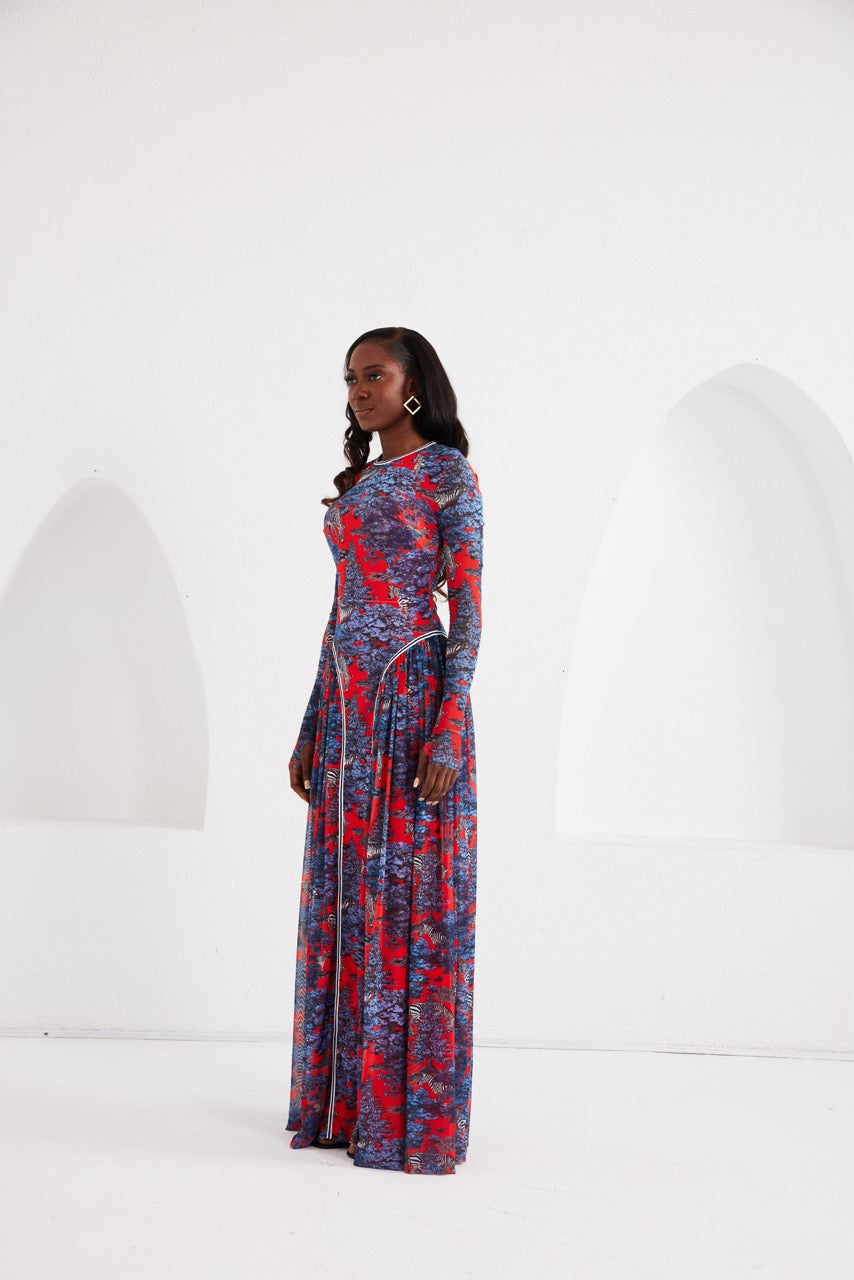 Maxi Dress - Dream Safari- Ruby Red