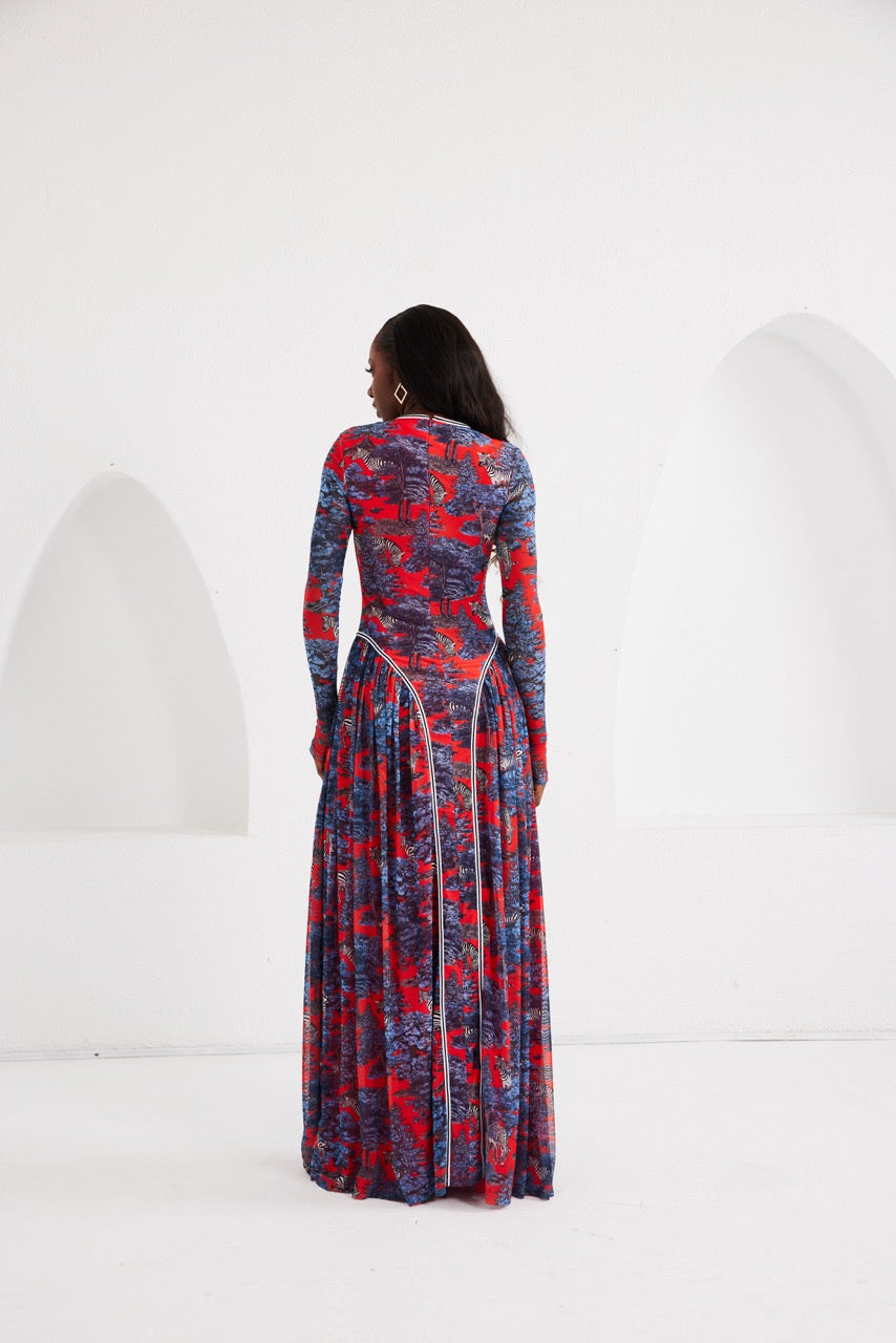 Maxi Dress - Dream Safari- Ruby Red