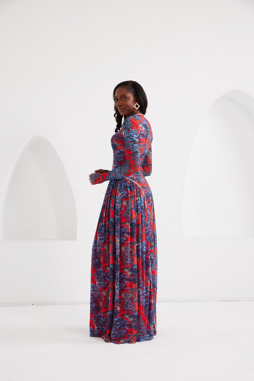 Maxi Dress - Dream Safari- Ruby Red