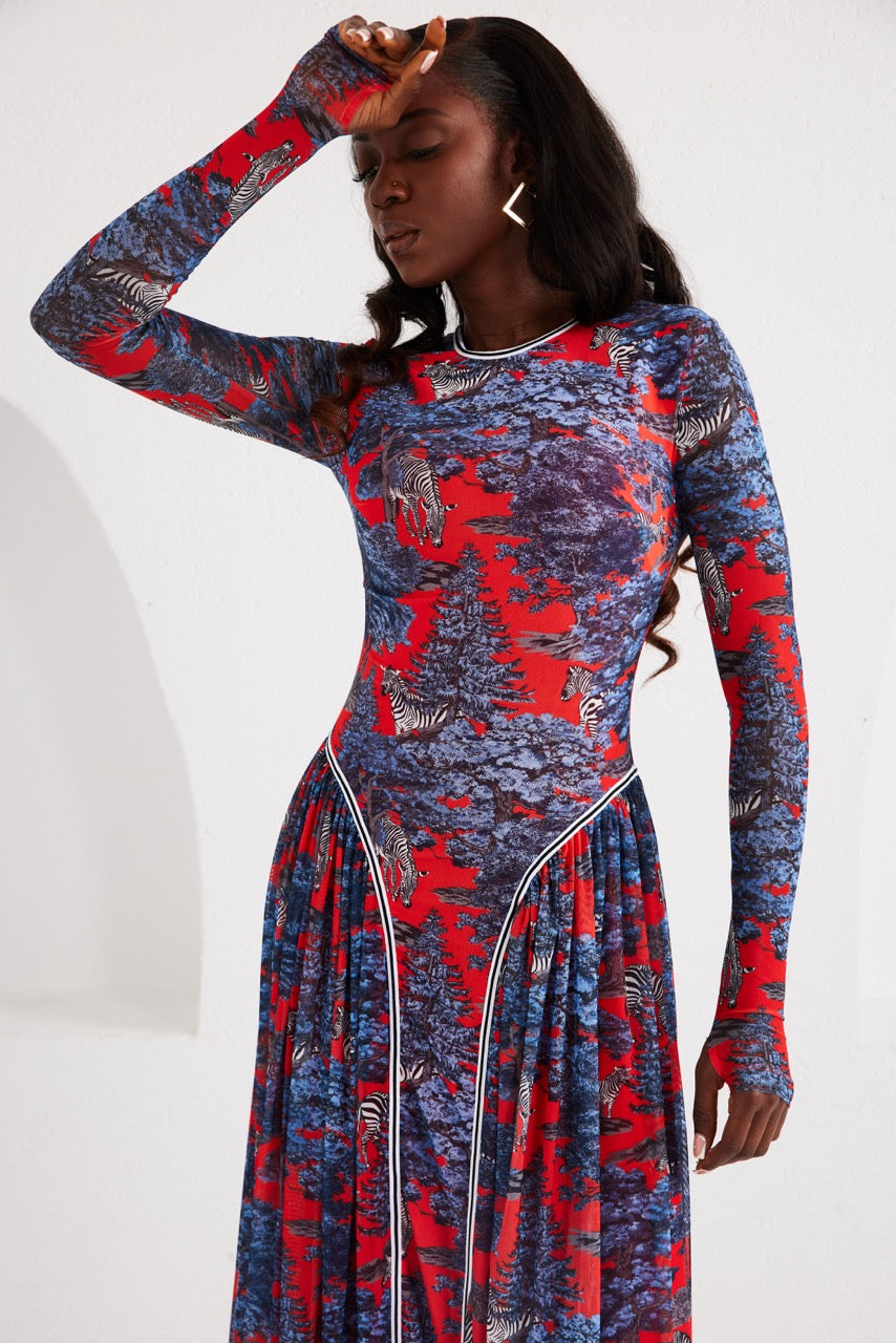 Maxi Dress - Dream Safari- Ruby Red