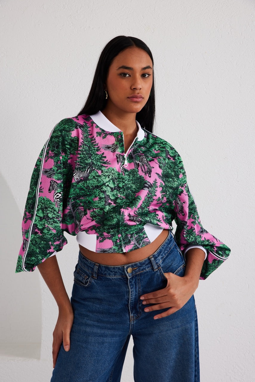 Bomber Jacket- Sportline Safari- Pink