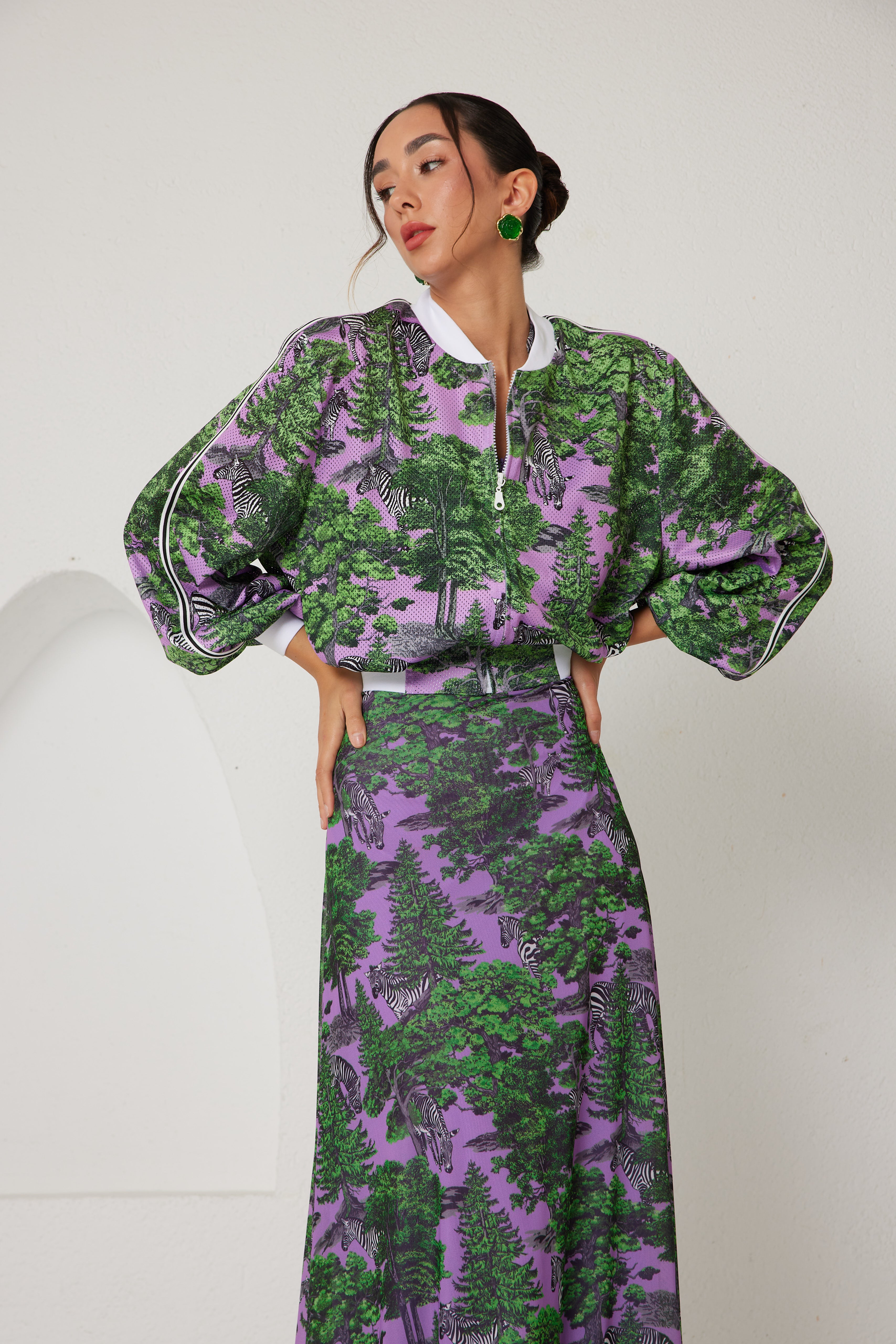 Bomber Jacket- Sportline Dream Safari- Lavender