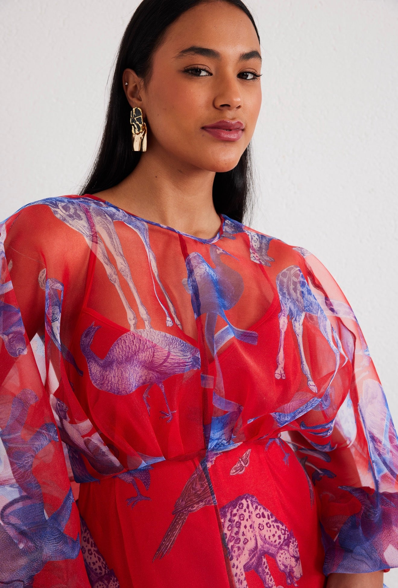 Maxi Kaftan Empire Waist - Lapis Escape Red