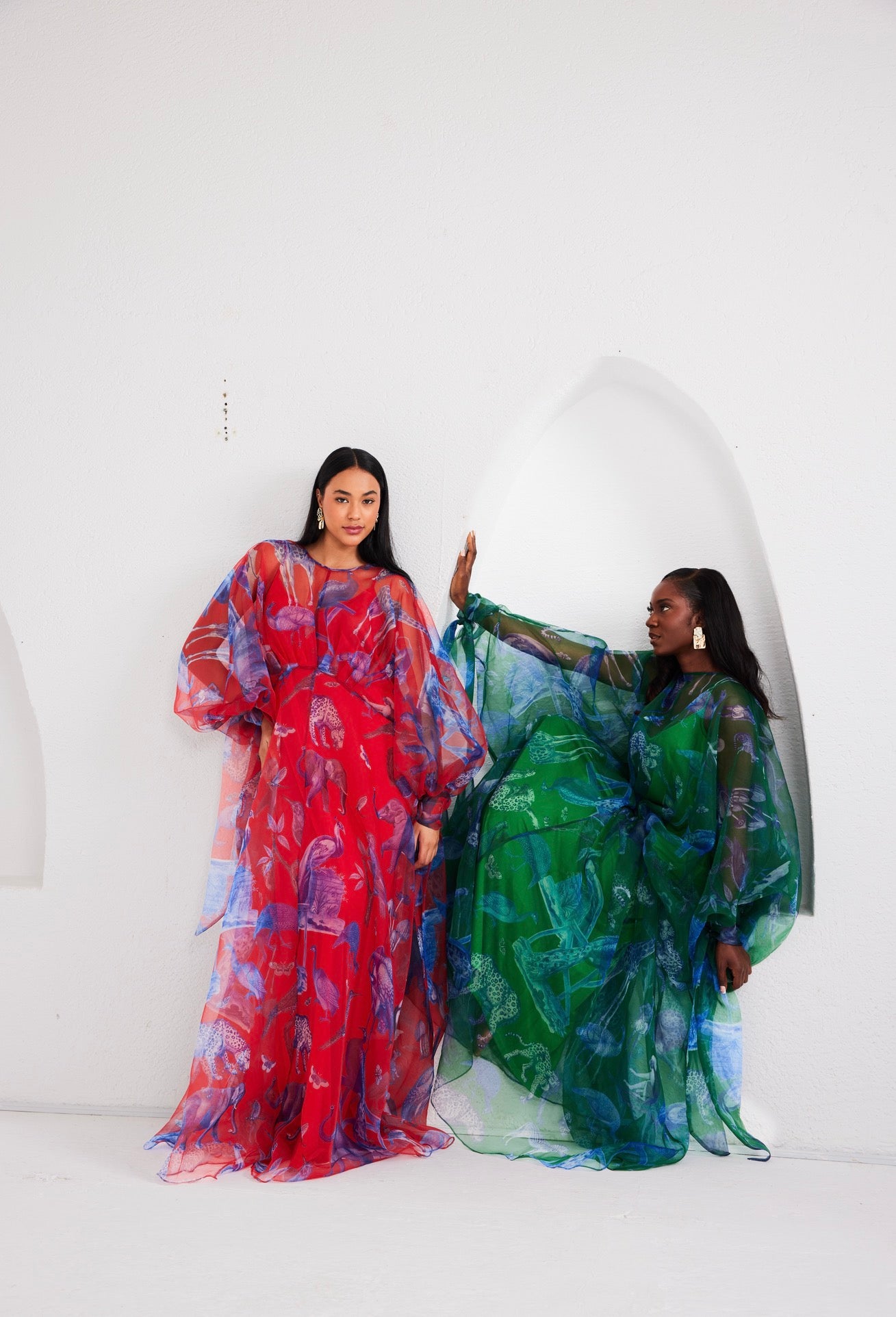 Maxi Kaftan Drop Waist - Lapis Escape Green