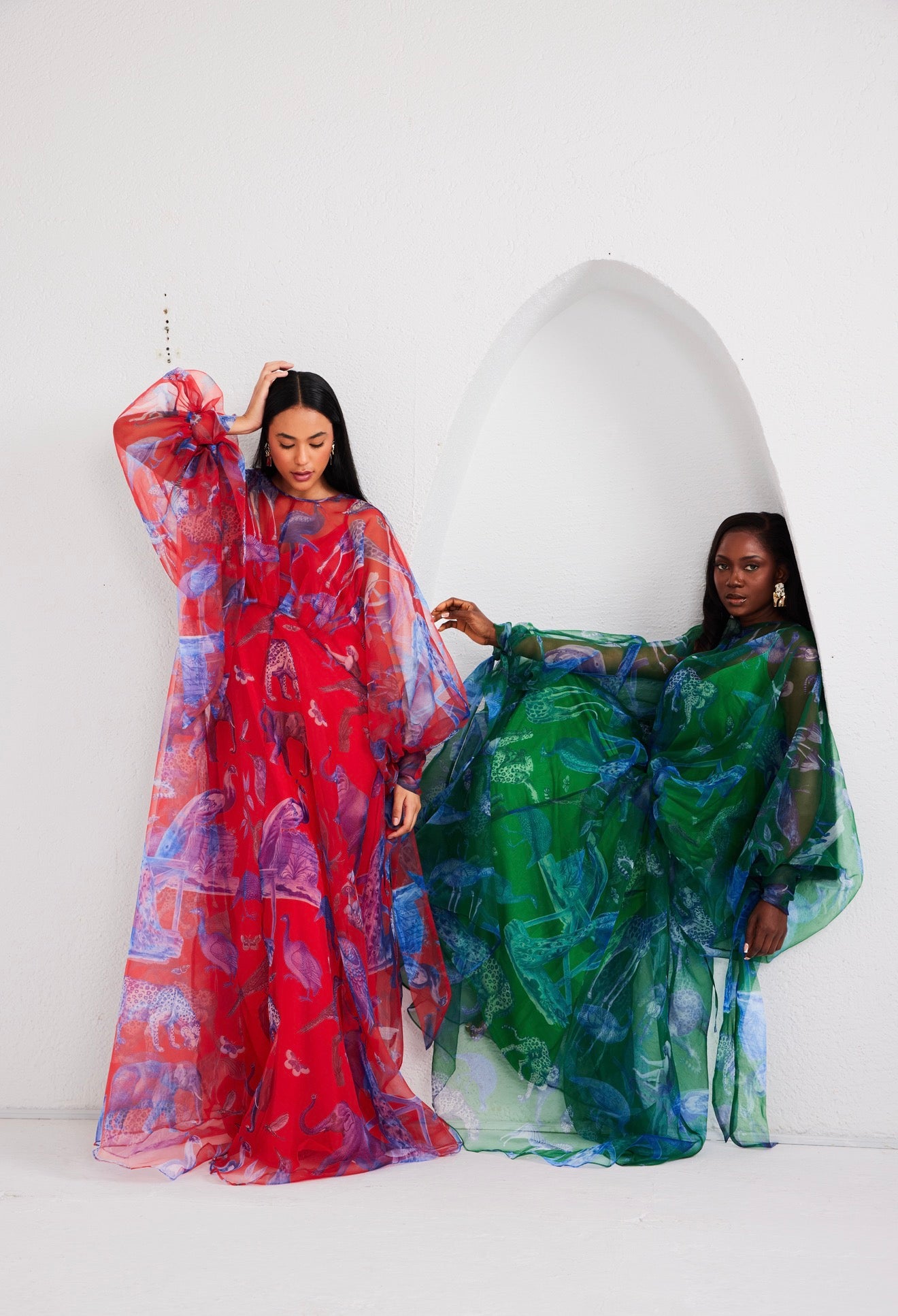 Maxi Kaftan Drop Waist - Lapis Escape Green