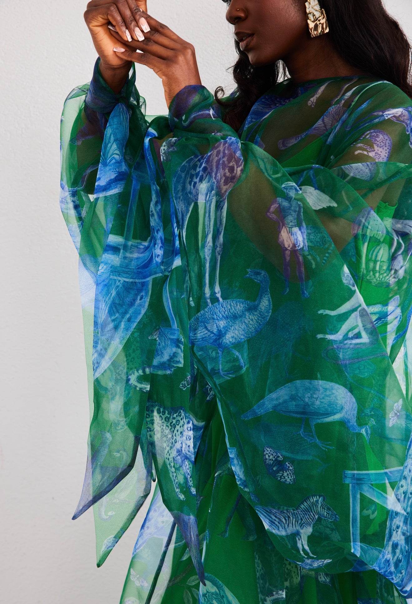 Maxi Kaftan Drop Waist - Lapis Escape Green