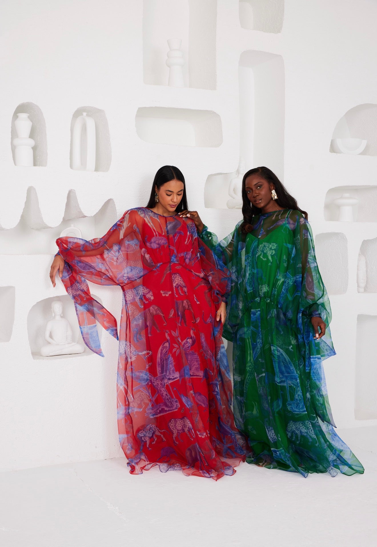 Maxi Kaftan Drop Waist - Lapis Escape Green