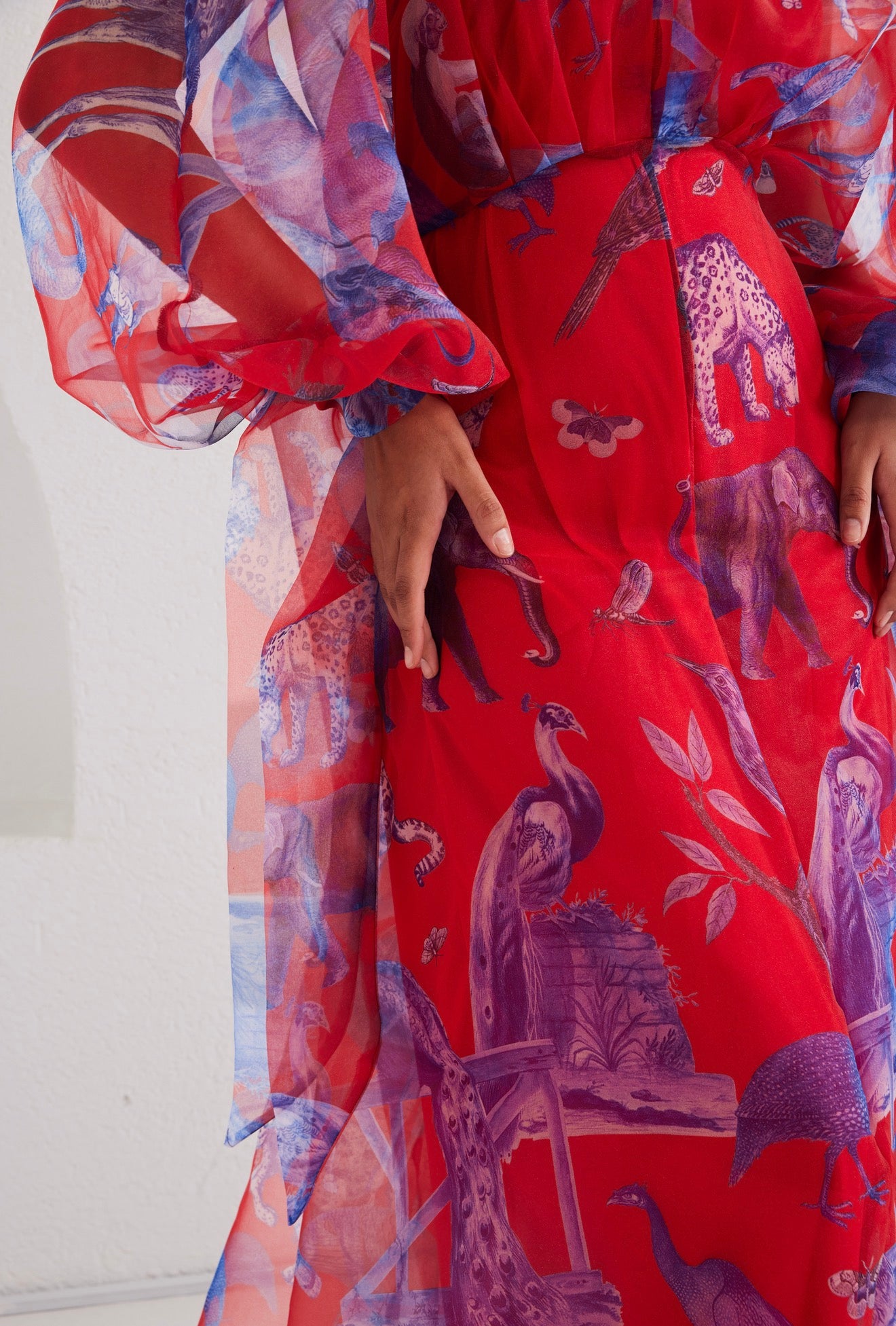 Maxi Kaftan Empire Waist - Lapis Escape Red