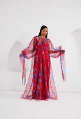 Maxi Kaftan Empire Waist - Lapis Escape Red