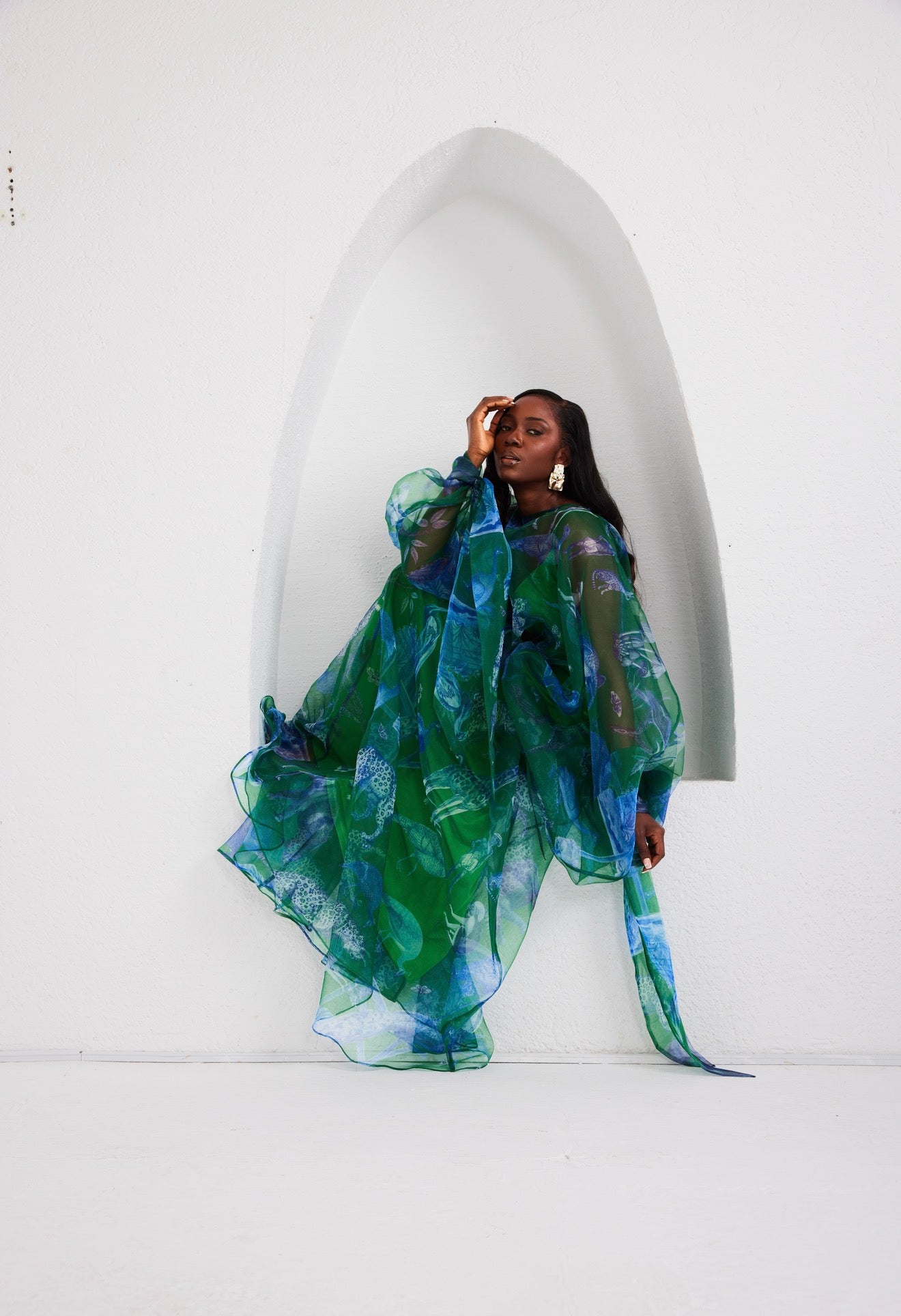 Maxi Kaftan Drop Waist - Lapis Escape Green